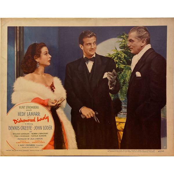 Dishonored Lady 1947 original vintage lobby card
