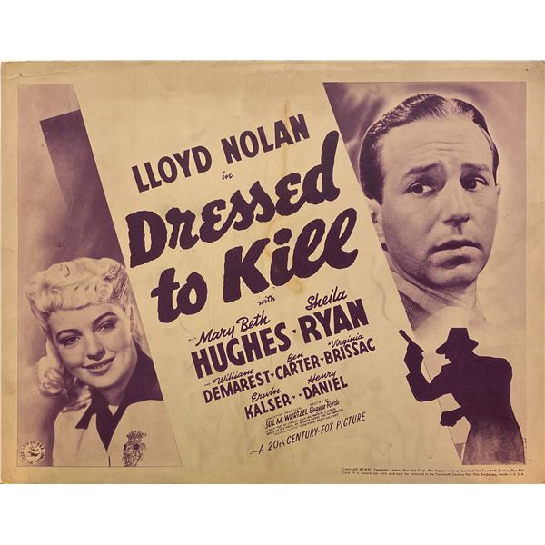 Dressed to Kill 1941 original vintage lobby card