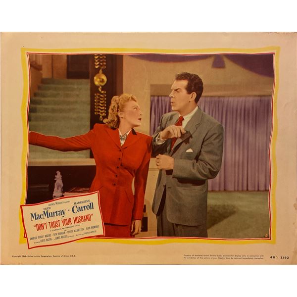 Don't Trust Your Husband 1948 original vintage lobby card