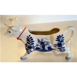 Hand painted delft blue cow pitcher