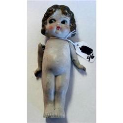 Antique 7” tall Bis. Doll – String hold arms