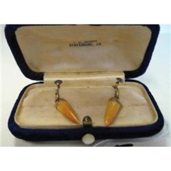 Antique Ivory Earrings Screw Back