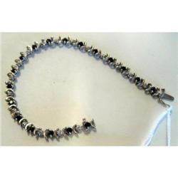 10Kt White Gold Diamond & Sapphire Bracelet 7.9gTW