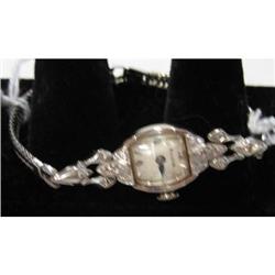 14kt White Gold Bulova w/2 Diamonds Watch