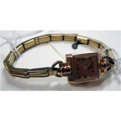 DeRiba Liban Watch Co. 14kt Case W Rubies