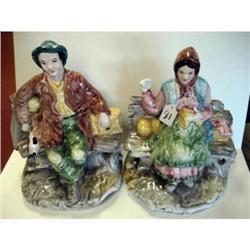2 pc Capodimonte Figurines