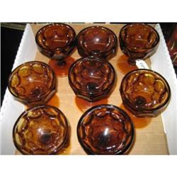 Set of 8 Amber Stemmed Desert Dishes