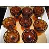 Image 1 : Set of 8 Amber Stemmed Desert Dishes