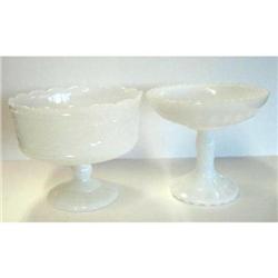 2 pc Milk Glass Box Lot