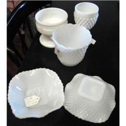 5 pc White Milk Glass Box Lot