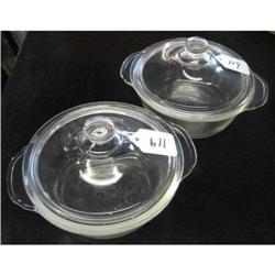 2 – Fire King Clear Pint Size Bowls
