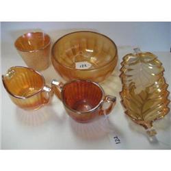 4 pc Carnival Glass Box Lot