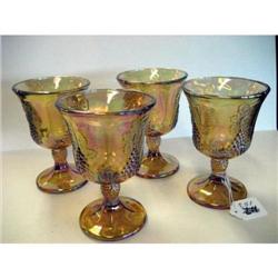 4 pc Set of Carnival Glass Tumblers Grape Pattern