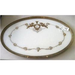 Victorian style gold vanity mirror tray