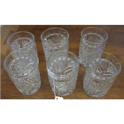 6 rare crystal lemonade glasses 4"
