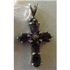 Image 1 : 1 1/4"  Amethyst  925 Sterling Silver Cross