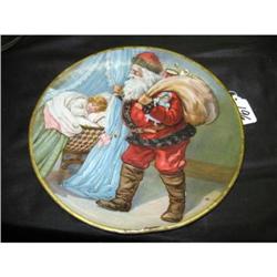 Vintage Christmas Tin Plate 9 1/2"