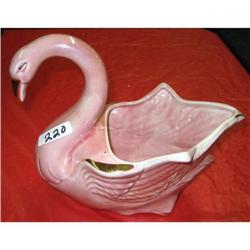 7 3/4" X 8" Pink Swan Planter