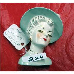 4" Vintage Green Head Vase Japan