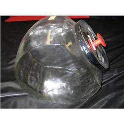 13"  Tilted Glass Cookie/Snack Jar-Metal Lid