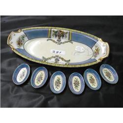 Noritake Celery Dish w 6 Ind. Salts