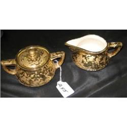 McCoy Creamer & Sugar with 24kt overlay
