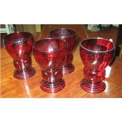 4 RUBY RED GLASSES