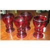 Image 1 : 4 RUBY RED GLASSES