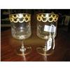 Image 1 : 2 - SMALL GOLD ACCENT WINE GLASSES