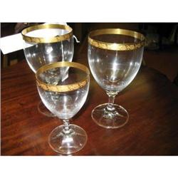 3 WINE GLASSES - TIFFON GLASS