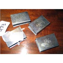 4 - STERLING SILVER MATCH BOX HOLDERS