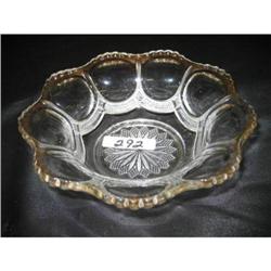 6 1/4" Gold Trim Scalloped Bowl
