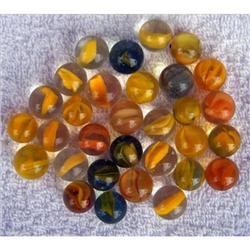 marbles (30) yellow cats eyes