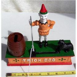 reproduction cast iron trick dog bank