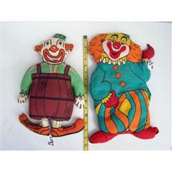 (2) cloth clown dolls