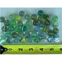 (40) marbles assorted green