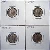 Image 1 : 4 Mercury Silver Dimes With Different Dates