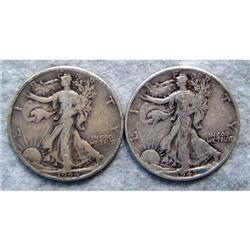 2 Liberty Walking Half Dollars 1943 &1944D