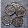 Image 1 : 5 Mercury Silver Dimes With Different Dates