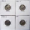 Image 1 : 4 Mercury Silver Dimes With Different Dates
