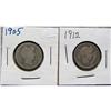 2 Barber Silver Dimes 1905 & 1912