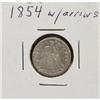1854 Seated Silver Liverty Dime W/Arrows