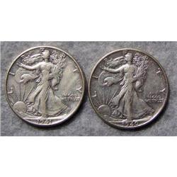 2 Liberty Walking Half Dollars 1940 &1941D