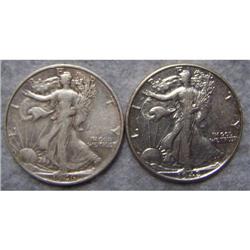 2 Liberty Walking Half Dollars 1942 & 1946S