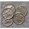 Image 1 : 5 Mercury Silver Dimes With Different Dates