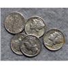 Image 1 : 5 Mercury Silver Dimes With Different Dates