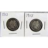 Image 1 : 2 Barber Dimes 1913 &1915