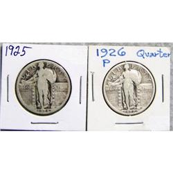 2 Standing Liberty Silver Quarters 1926 & 1925