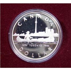 1984 Canadian Silver Proof Silver Dollar W/Mint Box