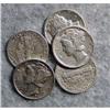 Image 1 : 5 Mercury Silver Dimes With Different Dates